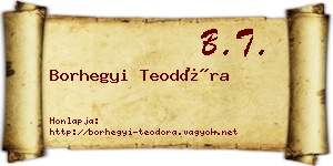 Borhegyi Teodóra névjegykártya
